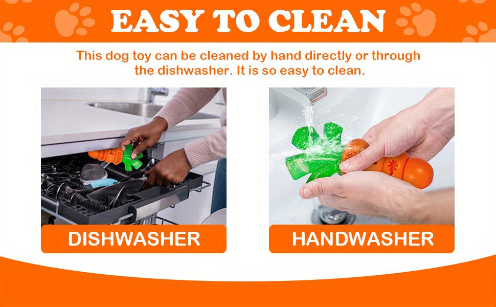 Carrot Dog Chew Toy for 15-80 lb Dogs, Textured Orange and Green Chewing Toy for Supervised Play, Daily Enrichment and Pet Birthday Gifts