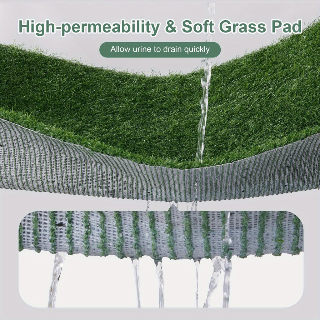 Indoor Dog Potty with Artificial Grass, Washable Puppy Pee Pad and Tray, Portable Toilet System for Small Dogs Under 20 lbs, 20 x 25 or 20 x 30 Inches