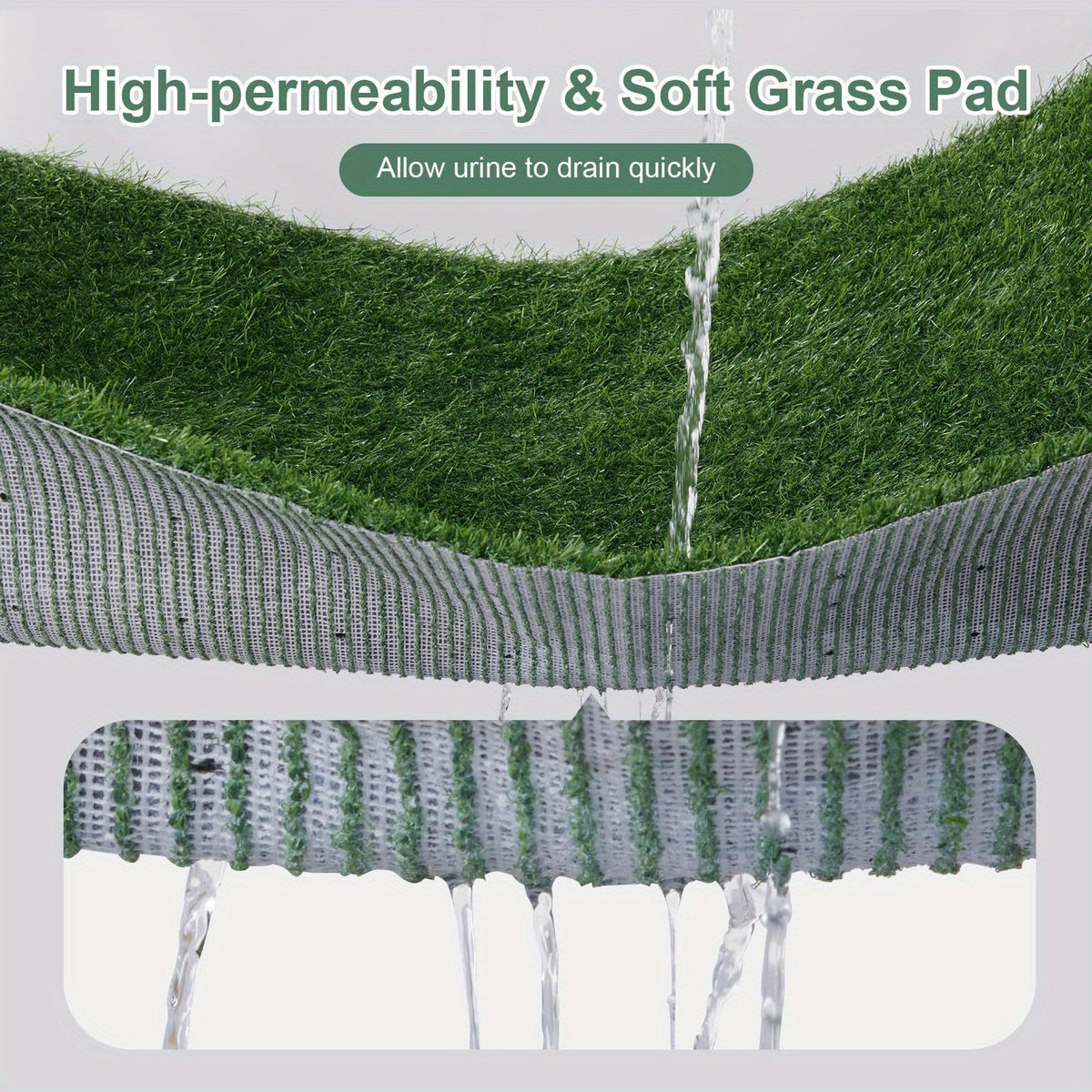 Indoor Dog Potty with Artificial Grass, Washable Puppy Pee Pad and Tray, Portable Toilet System for Small Dogs Under 20 lbs, 20 x 25 or 20 x 30 Inches