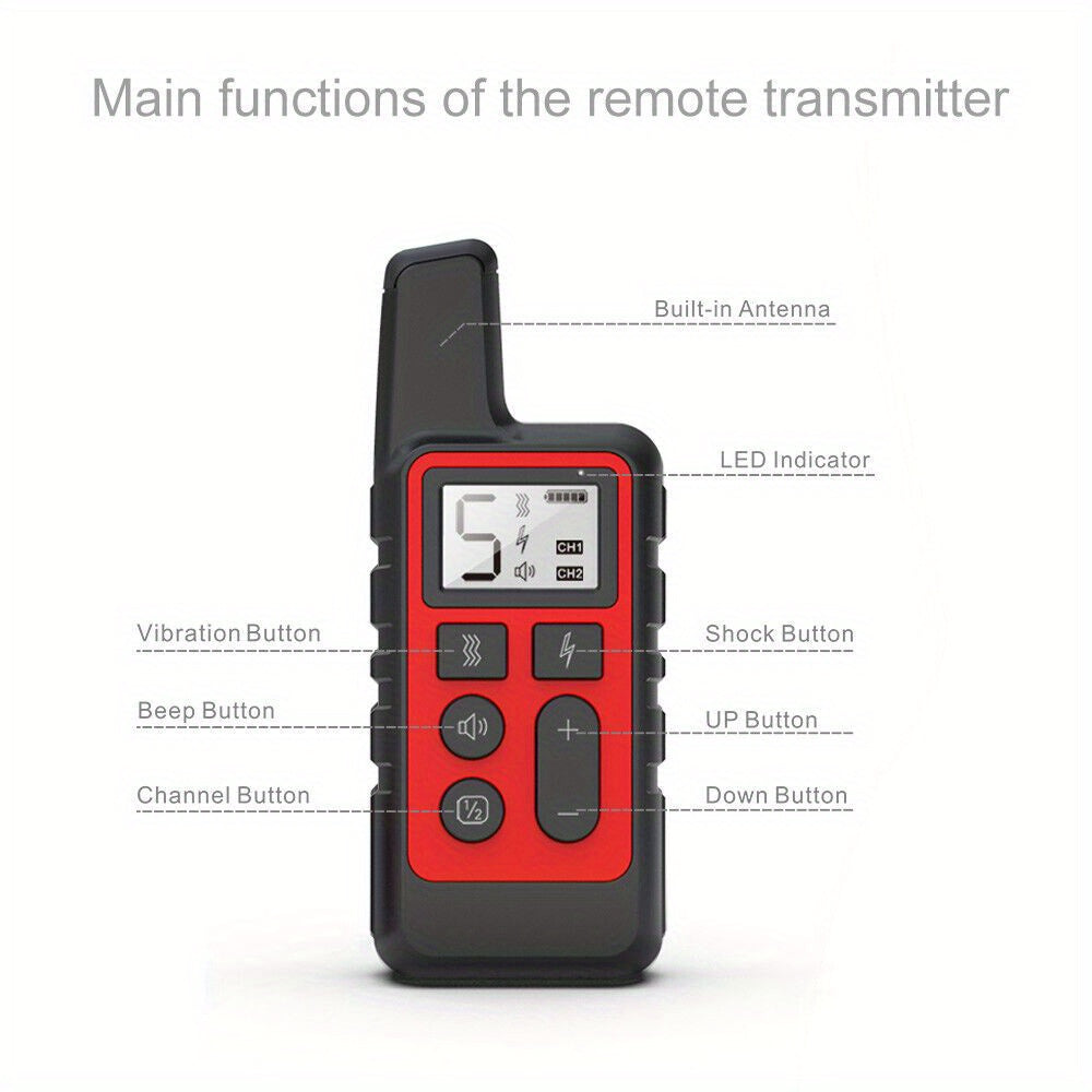 Dog Training Collar for Bark Control with 2600ft Listed Remote Range, Static Stimulation for Supervised Practice, Black, Orange or Red