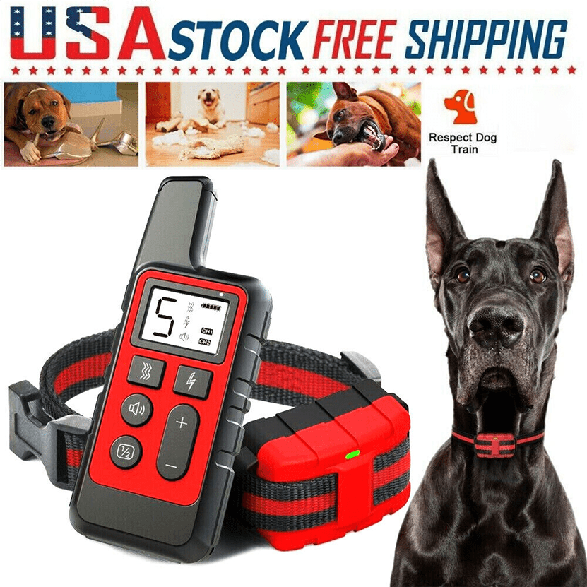 Dog Training Collar for Bark Control with 2600ft Listed Remote Range, Static Stimulation for Supervised Practice, Black, Orange or Red