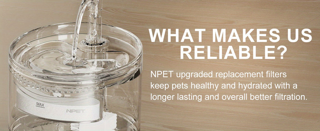 NPET Fountain Replacement Filters for WF050, WF100 and WF210 Cat Water Dispensers, Upgraded Refills in 8, 12, 16, 20 or 24 Piece Packs