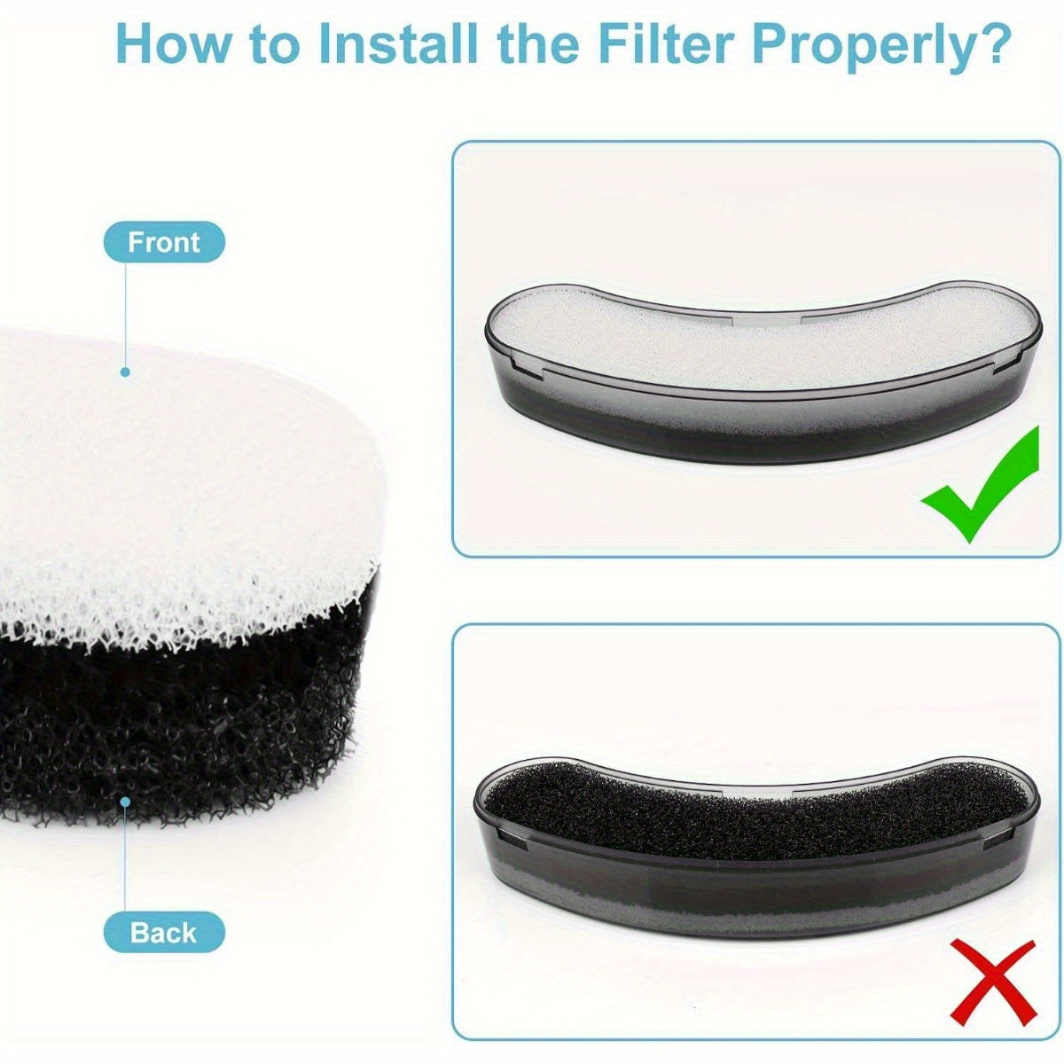 Pet Water Fountain Filters for NPET DF10 and DF30, Activated Carbon Replacement Refills in 4, 16, 20 or 24 Packs for Dog and Cat Drinking Dispensers
