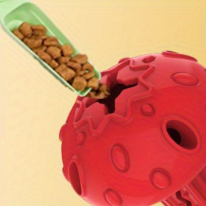Treat Dispensing Dog Toy in Mushroom Shape, Beef-Scented Rubber Puzzle Chew for Medium and Large Dogs, 3.9 x 5.1 Inches in Red or Yellow