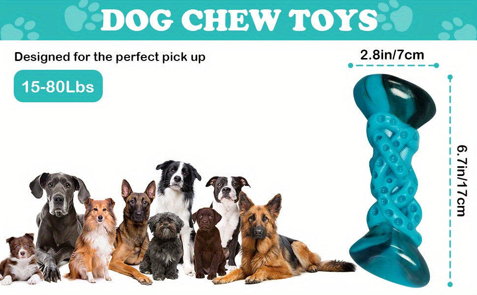 Dog Chew Toy with Twisted Bone Texture, Beef-Flavored Nylon Chewing Bone 6.7 Inches for Medium and Large Dogs, Single Piece for Supervised Play