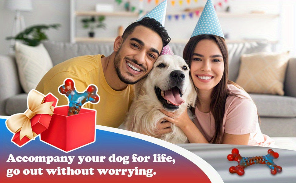 Dog Chew Toys for Large Dogs, Red Nylon Toys for Supervised Chewing and Everyday Play, Available in 1, 2 or 4 Piece Pack Options