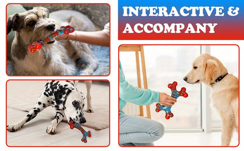 Dog Chew Toys for Large Dogs, Red Nylon Toys for Supervised Chewing and Everyday Play, Available in 1, 2 or 4 Piece Pack Options