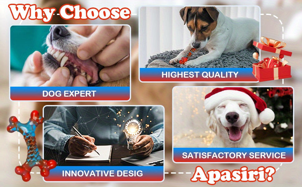 Dog Chew Toys for Large Dogs, Red Nylon Toys for Supervised Chewing and Everyday Play, Available in 1, 2 or 4 Piece Pack Options