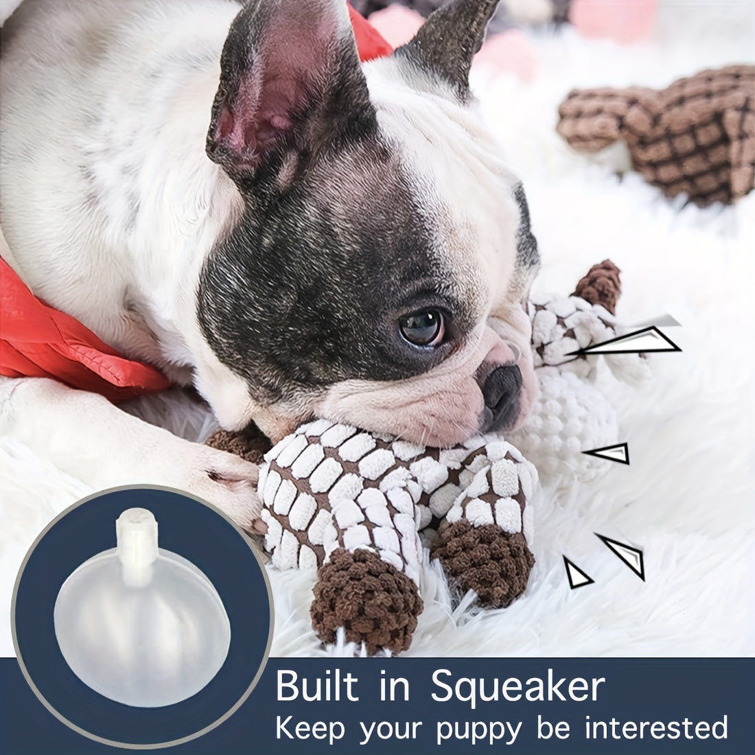 Washable Squeaky Plush Dog Toy for Small and Medium Dogs, Seven Animal Style Options with Goat, Giraffe, Donkey and Puppy Designs for Gentle Play