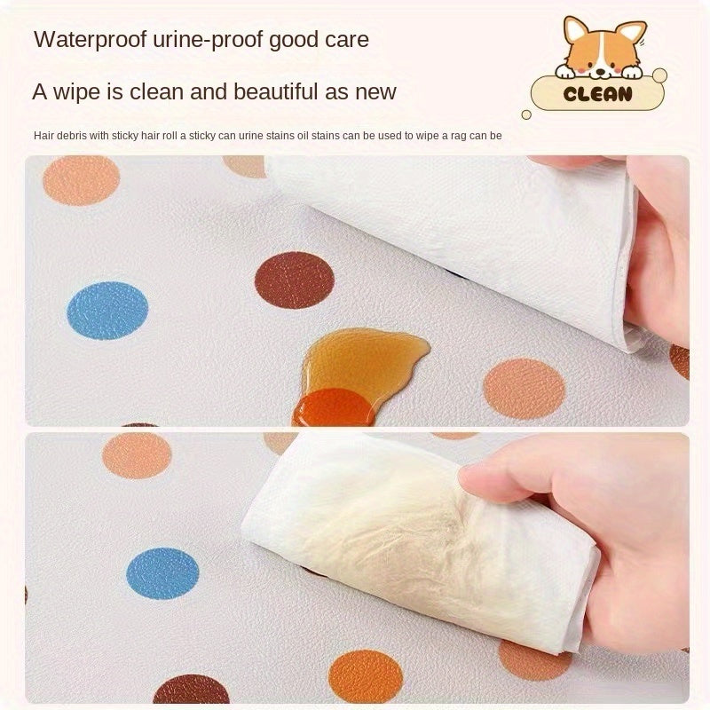 PVC Pet Crate Mat with Litchi Pattern, Easy-Clean Non-Slip Cage Liner for Dogs and Cats, Single-Piece Cut-to-Fit Design for Indoor Pet Areas