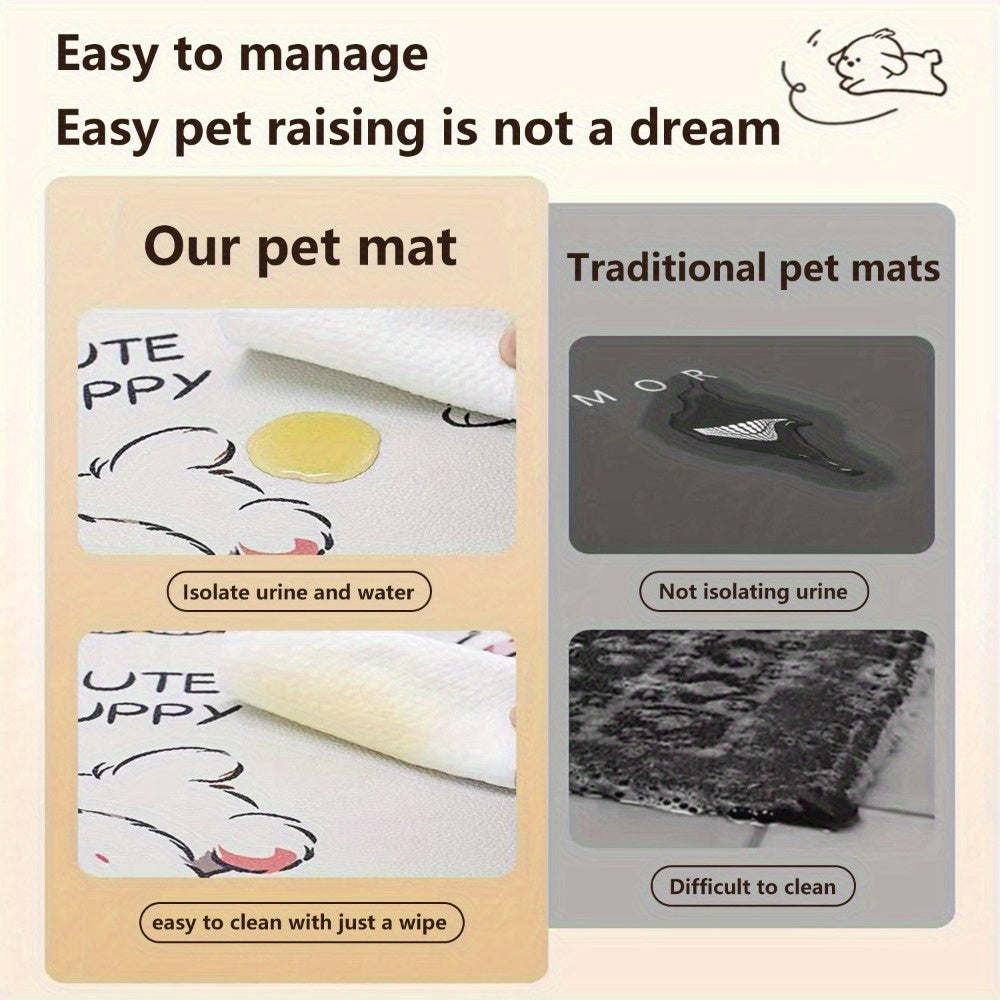 PVC Pet Crate Mat with Litchi Pattern, Easy-Clean Non-Slip Cage Liner for Dogs and Cats, Single-Piece Cut-to-Fit Design for Indoor Pet Areas