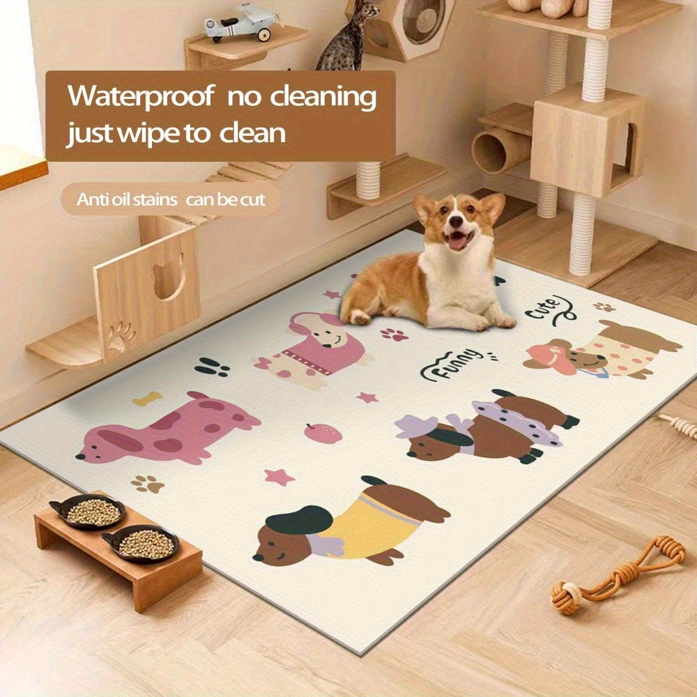 PVC Pet Crate Mat with Litchi Pattern, Easy-Clean Non-Slip Cage Liner for Dogs and Cats, Single-Piece Cut-to-Fit Design for Indoor Pet Areas