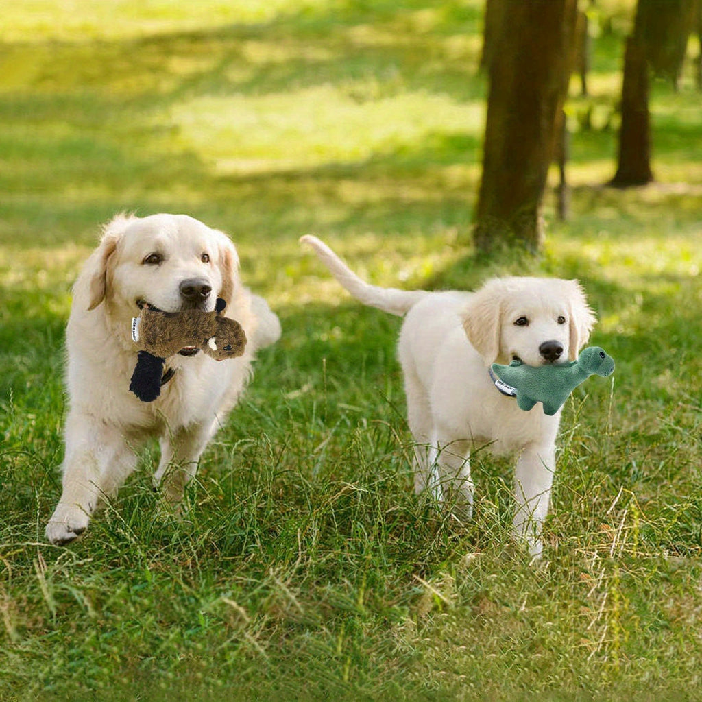 Squeaky Plush Puppy Toy Set 3-Pack, Stuffed Animal Chew Toys for Small to Medium Dogs, Supervised Gentle Play and Everyday Toy Rotation
