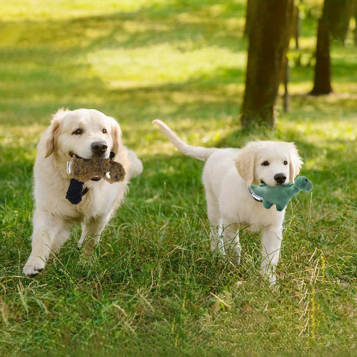 Squeaky Plush Puppy Toy Set 3-Pack, Stuffed Animal Chew Toys for Small to Medium Dogs, Supervised Gentle Play and Everyday Toy Rotation