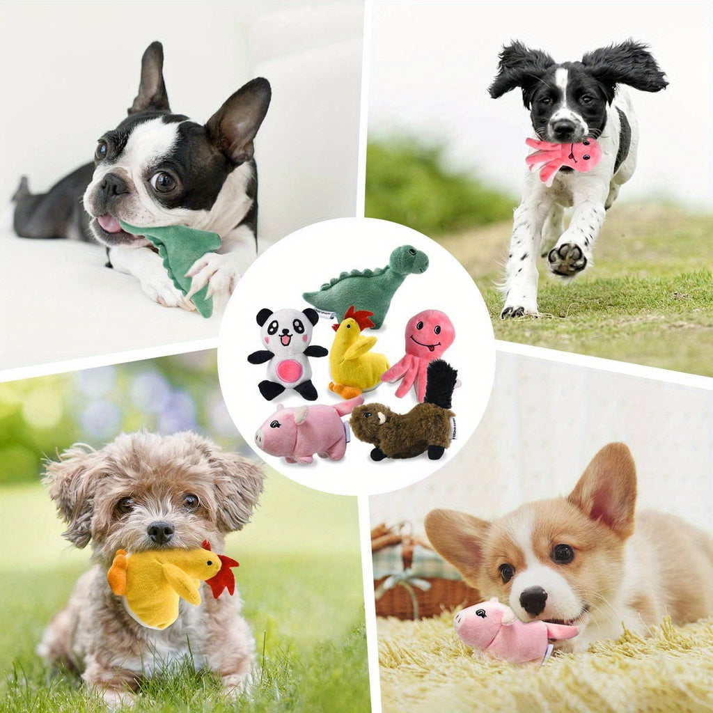 Squeaky Plush Puppy Toy Set 3-Pack, Stuffed Animal Chew Toys for Small to Medium Dogs, Supervised Gentle Play and Everyday Toy Rotation