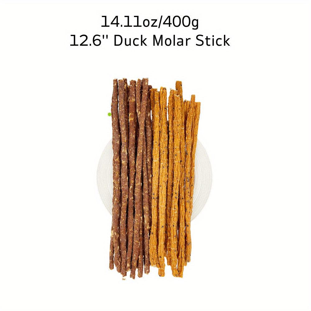 Dog Chew Sticks in Chicken or Duck Flavor, 12.6-Inch Molar Stick Treats in 7.05 oz or 14.11 oz Packs for Supervised Reward and Snack Time
