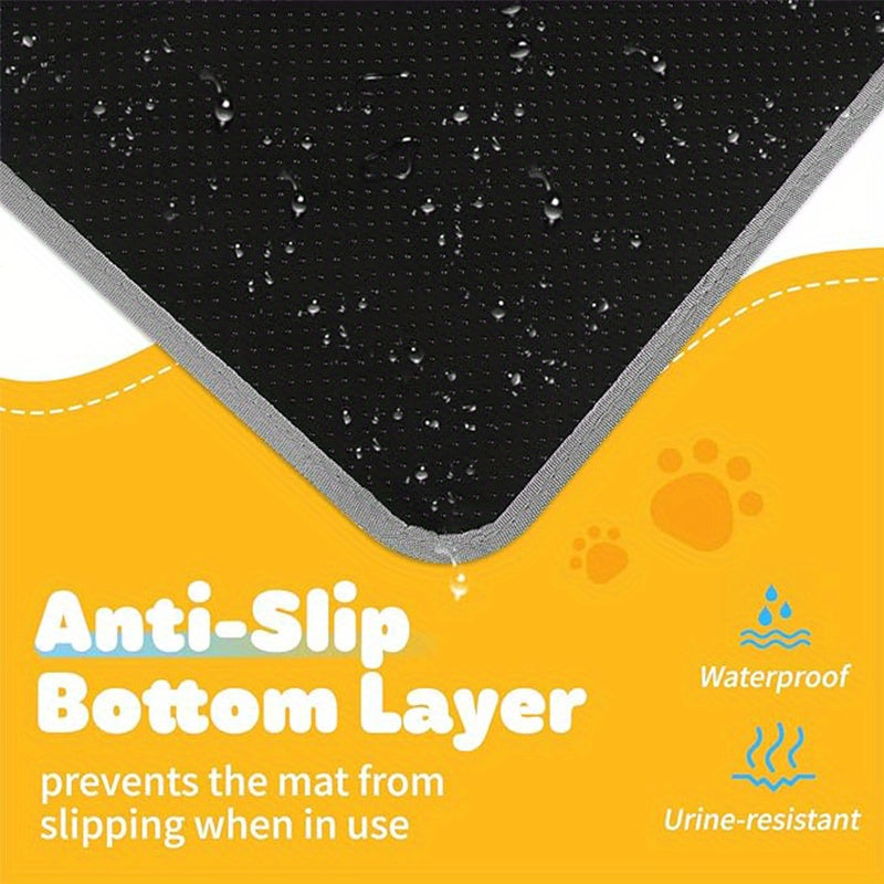 Extra Large Cat Litter Mat 47.2 x 27.5 Inches, Double-Layer Honeycomb Litter Catcher with Non-Slip Design for Indoor Cleanup, Purple Black or Grey