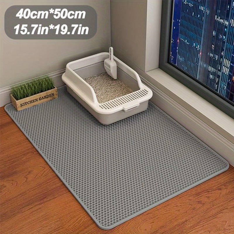 Cat Litter Trapper Mat, 15.7 x 19.7 Inch Double-Layer Honeycomb Litter Catcher with Waterproof Non-Slip Design for Indoor Cat Litter Box Areas