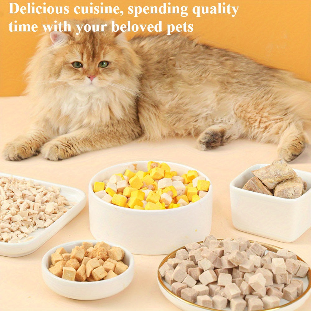 Freeze Dried Chicken Breast Treats for Dogs & Cats, Chicken Chunks in Chicken Bucket Option for Pet Snack Time and Reward Routines