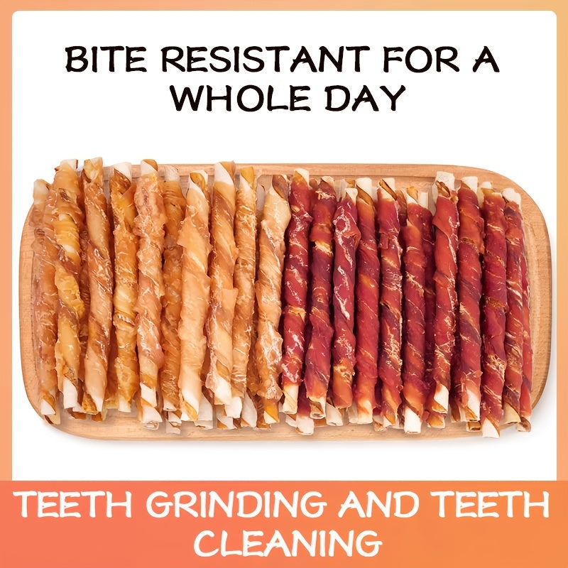 Dog Chew Sticks with Chicken and Duck Wraps, Mixed Rawhide Roll Treat Combo for Supervised Chewing, Occasional Rewards and Dog Owner Gift Baskets
