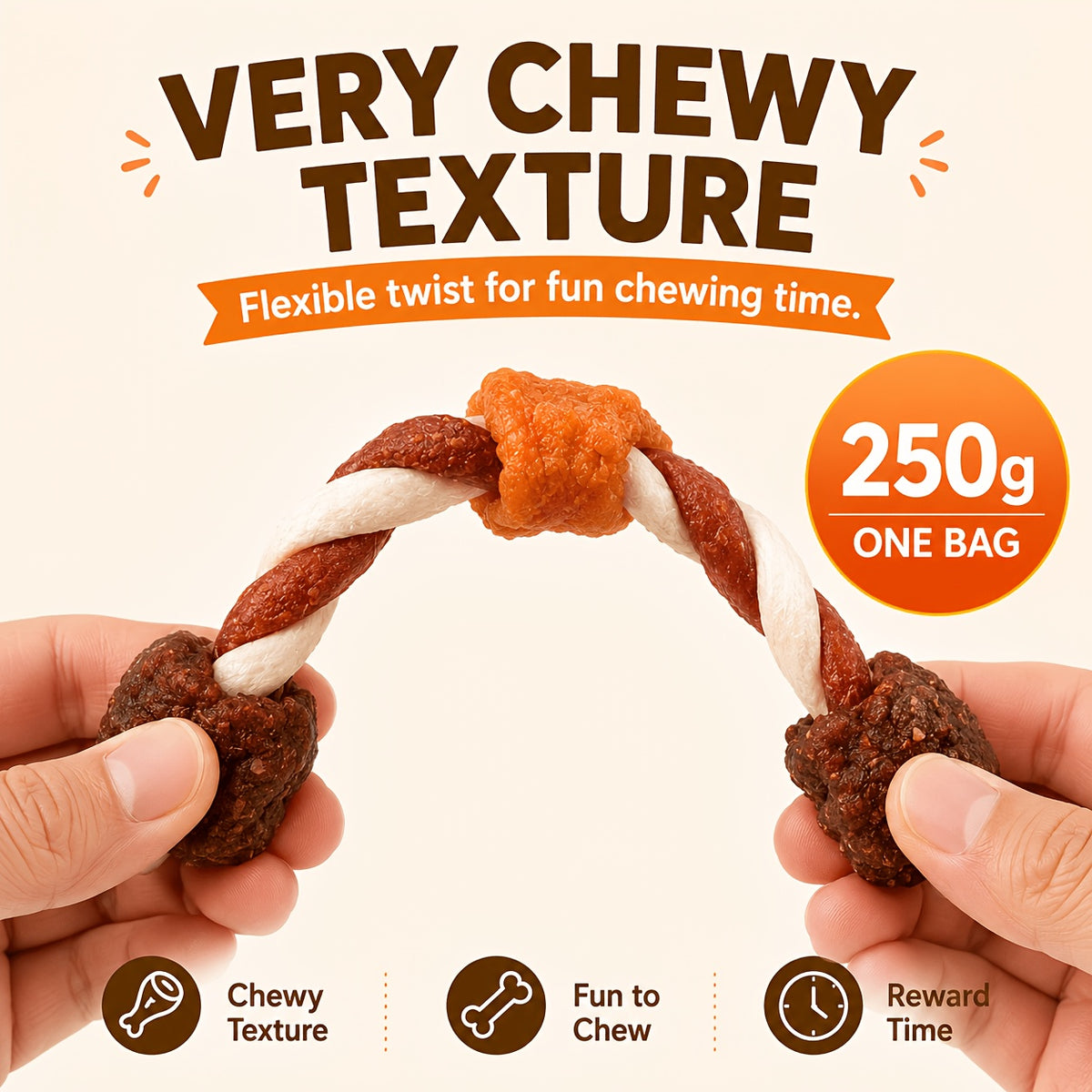 Triple Flavor Dog Chew Skewers with Chicken, Duck and Beef Options, Chicken Bone and Dumbbell Treat Selections for Supervised Snack Time