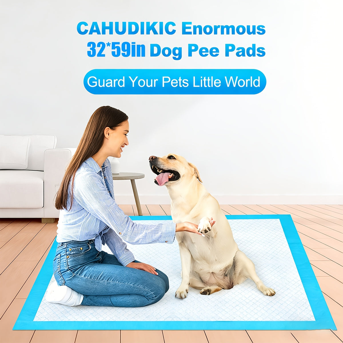 Dog Pee Pads 32 x 59 Inch, 40 Count Extra Large Disposable Puppy Potty Training Pads with Absorbent Core and Leak-Resistant Backing for Home Cleanup