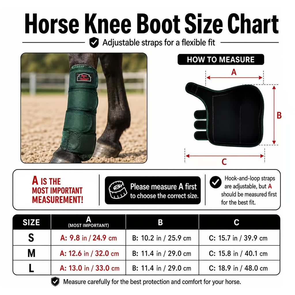 Breathable Horse Boots with Foam Cushioning and Adjustable Quick-Grip Closures, Front and Rear Leg Wraps for Endurance Training in Small, Medium and Large
