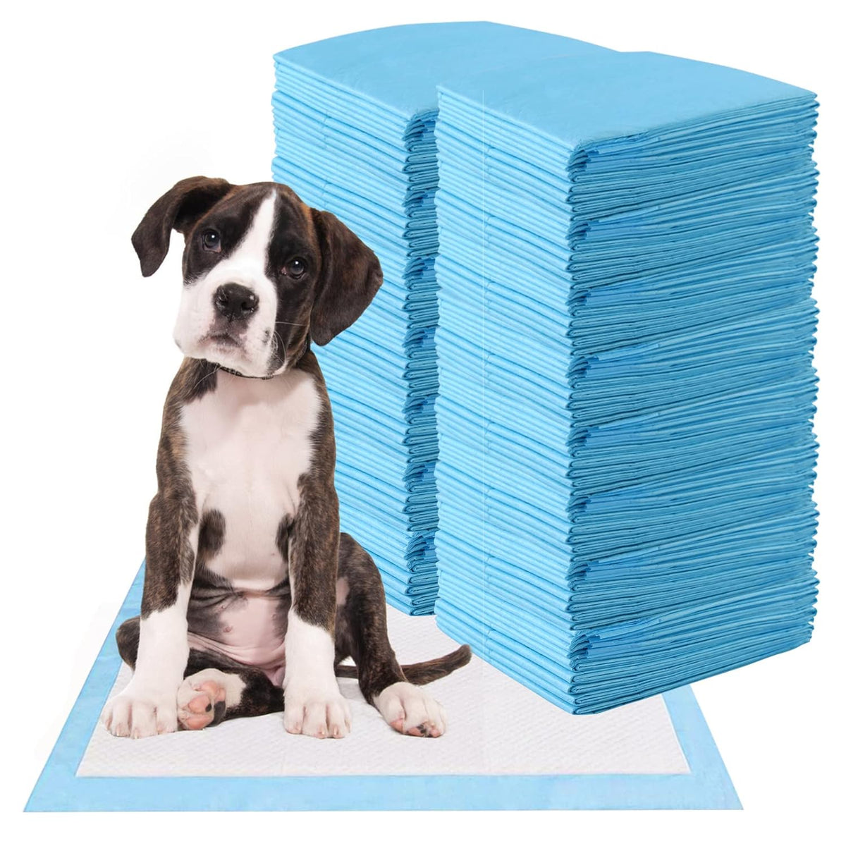 Extra Large Puppy Pads with 8-Layer Absorbent Design, Dog Potty Training Mats for Floors, Crates and Travel, Multiple Sizes in 39 to 100 Count Packs