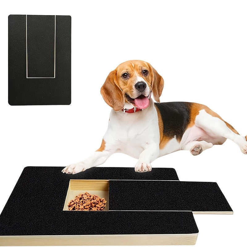 Dog Nail Scratch Pad with Treat Drawer, Interactive Paw Filing Board for Reward-Based Home Grooming, Board and Replacement Sandpaper Options