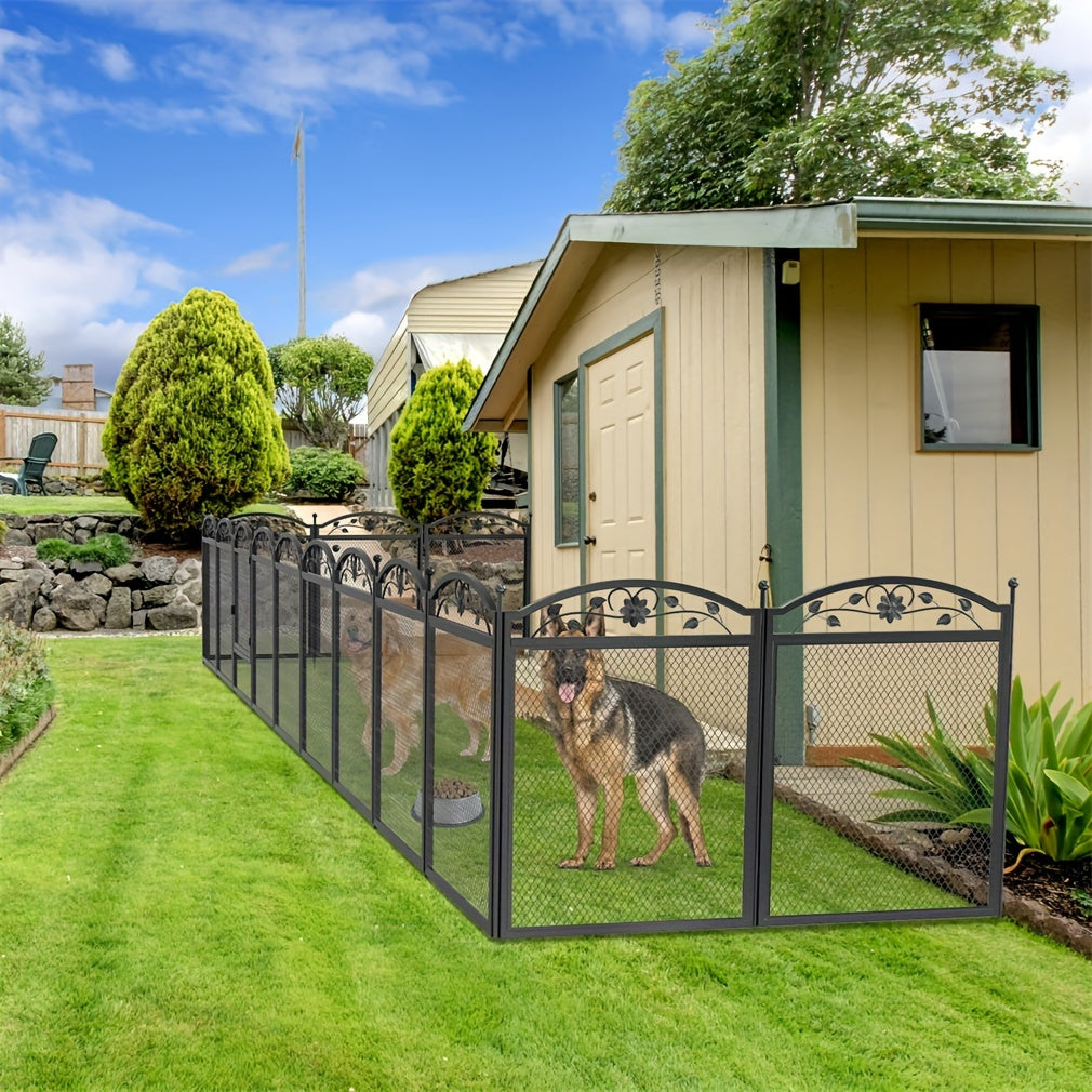 Dog Playpen with Waterproof Pad, 8-Panel Heavy Duty Metal Pet Fence with Door for Indoor Outdoor Puppy Training, Exercise and Large Dog Play Areas
