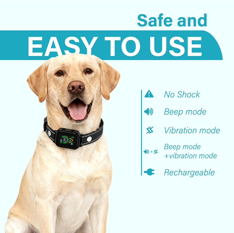 USB No Shock Bark Collar for Dogs, Nylon Electronic Bark Control Training Collar in 1 or 2 Pack Options for Owner-Supervised Training Routines