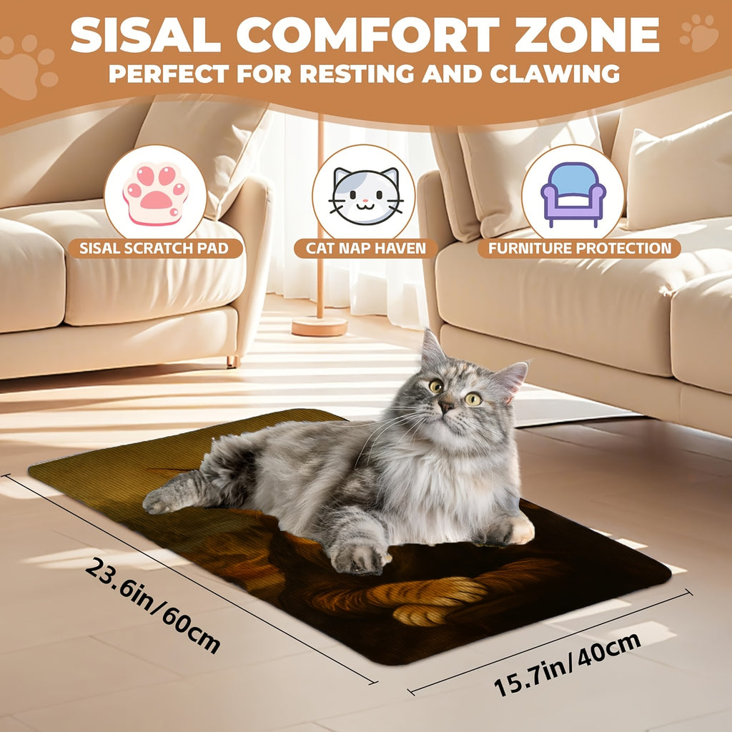 Self Adhesive Cat Scratching Pad, 23.6 x 15.7 Inch Wall-Mounted Scratcher and Sofa Protection Mat for Indoor Cats, Starry Sky Art Style Options