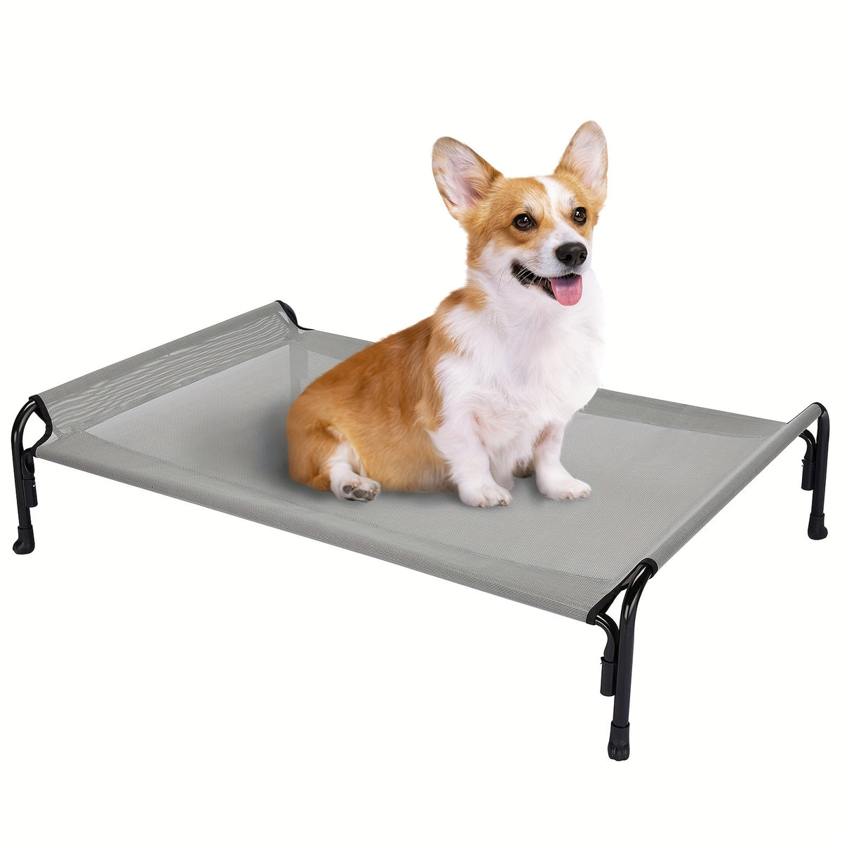 Elevated Dog Bed with Sloped Headrest, Breathable Raised Pet Cot in M to XXL Sizes for Indoor Lounging, Outdoor Rest and Camping