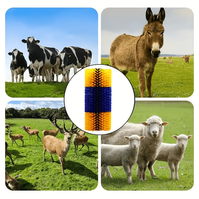 Horse Grooming Scratcher Set for Cattle and Livestock, 2 or 4 Pieces with Rounded Edges and Screws, Color Options and Selected Cleaning Brush Bundles