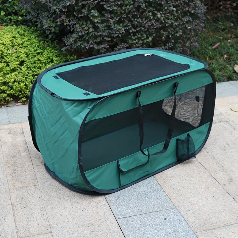 Rectangular Folding Dog Kennel for Puppies, Pet Tent for Supervised Rest with Foldable Design, Olive Green, Grey, Navy or Black Options, 1 Piece