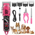Dog Hair Clippers with Detachable Comb, Rechargeable Cordless Low-Noise Pet Shaver for Dog and Cat Grooming at Home, Five Style Options