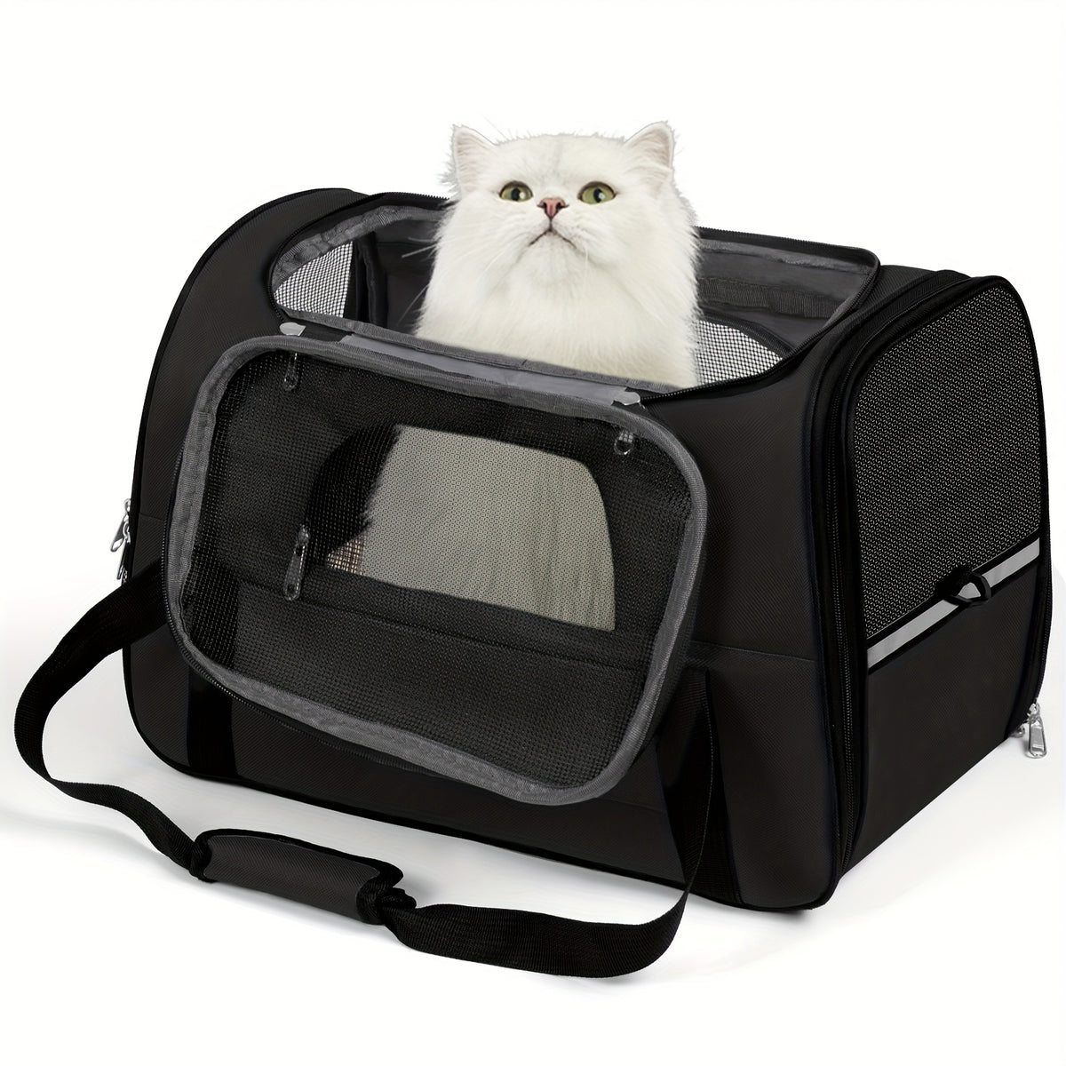 Foldable Dog and Cat Carrier for Pets up to 15 lbs, Soft-Sided Portable Travel Bag for Puppies, Kittens, Vet Visits and Everyday Outings, Seven Colors
