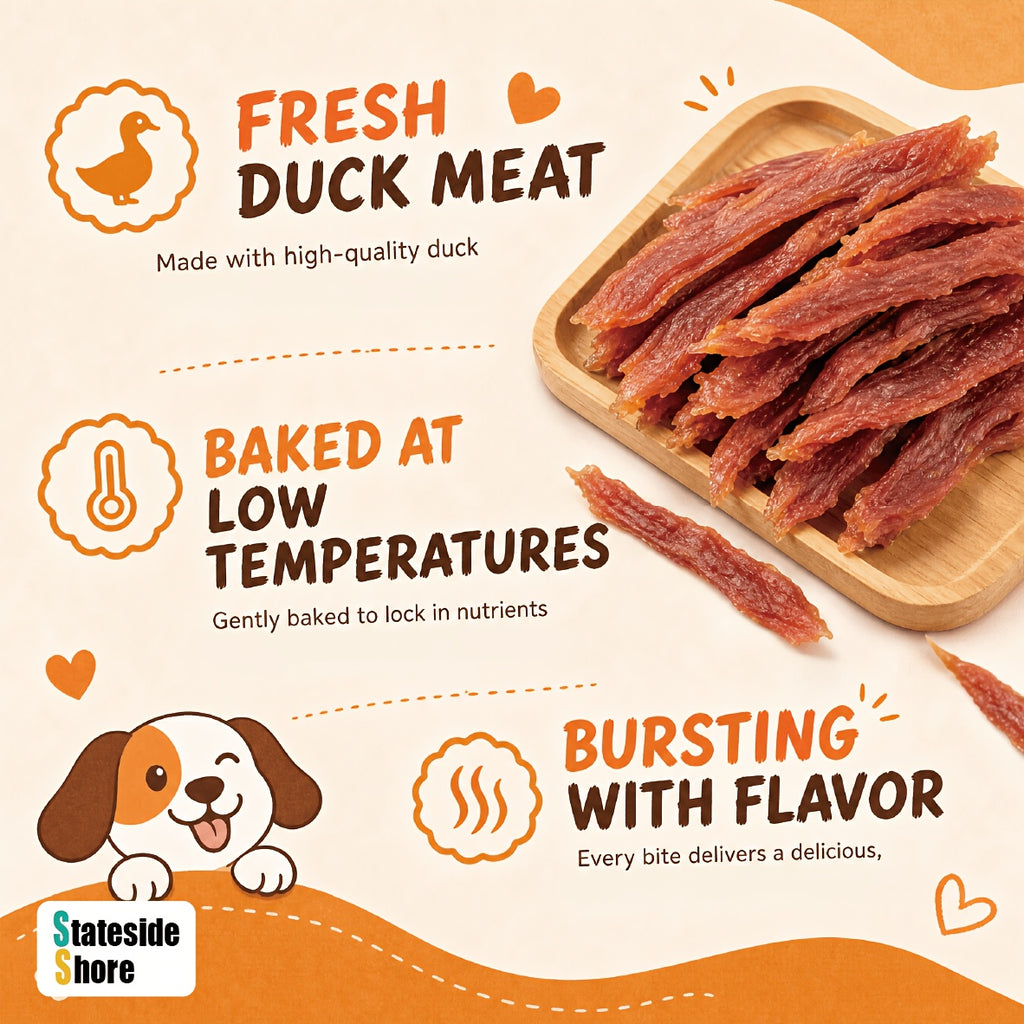 Duck Strips for Dogs 600g, Dehydrated Duck Jerky Treats in a 21.16 oz Pack for Supervised Training Rewards and Everyday Small or Large Dog Snacks