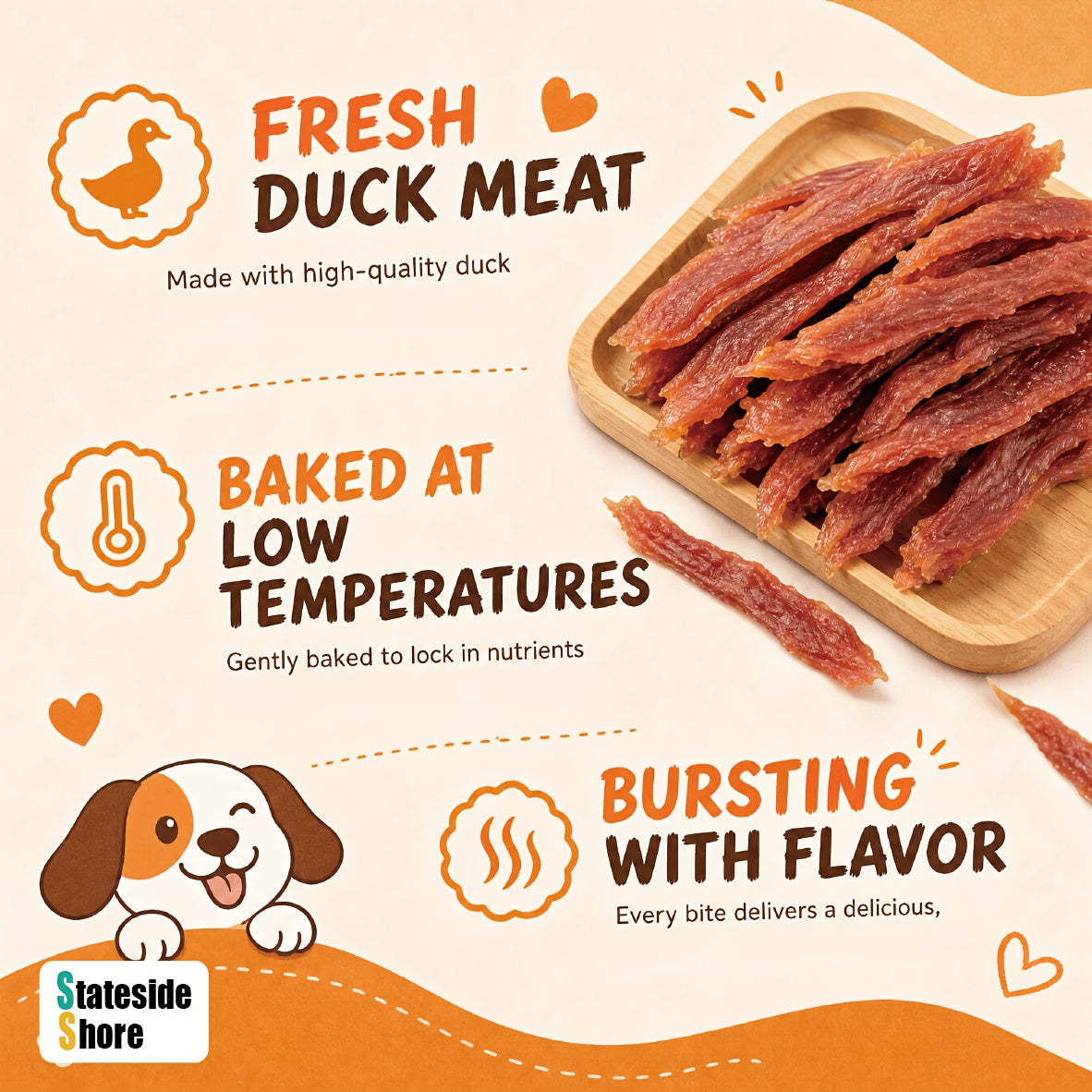 Duck Strips for Dogs 600g, Dehydrated Duck Jerky Treats in a 21.16 oz Pack for Supervised Training Rewards and Everyday Small or Large Dog Snacks