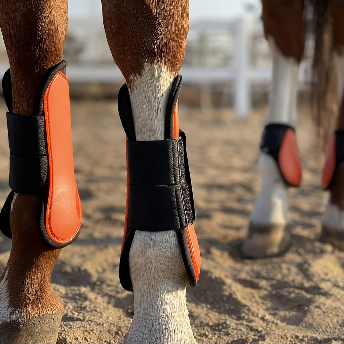 Horse Tendon Boots Set of 4, Open Front and Fetlock Leg Guards in PU and Neoprene for Riding, Jumping and Training, FULL and COB Size Options