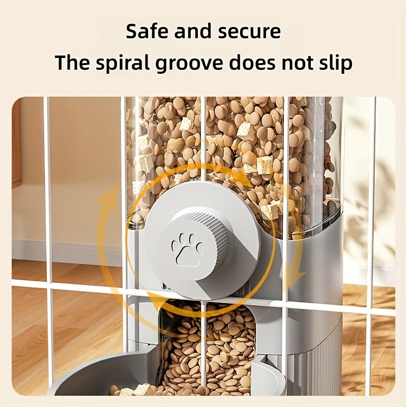 Hanging Gravity Pet Feeder and Water Dispenser Set, Battery-Free Cage-Mounted Food and Water Bowls for Daily Pet Care, Blue or Gray