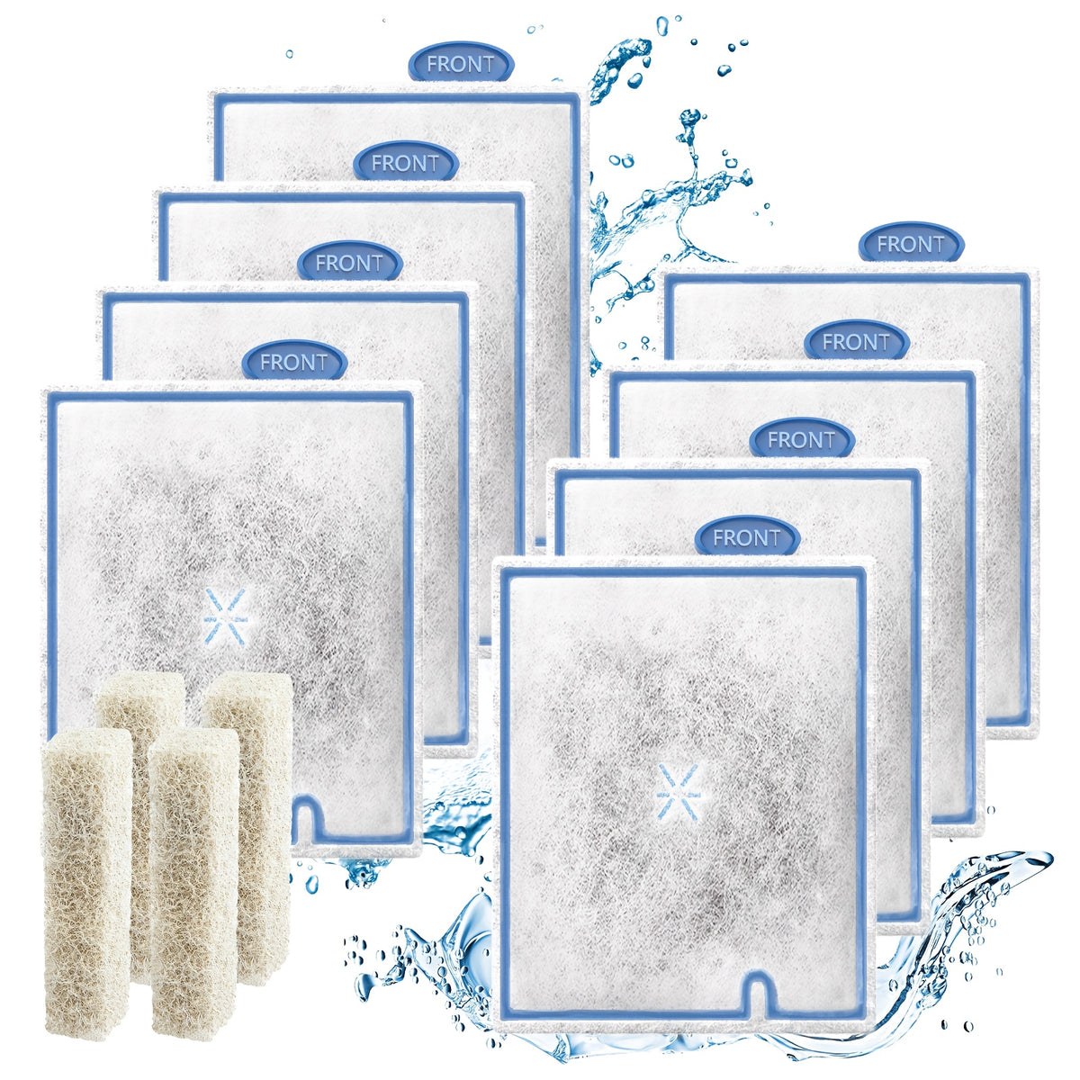Large Aquarium Filter Cartridges for Aqueon QuietFlow, Replacement Filters with Pads for Compatible Fish Tank Filters, 4/8/16 Pack Options