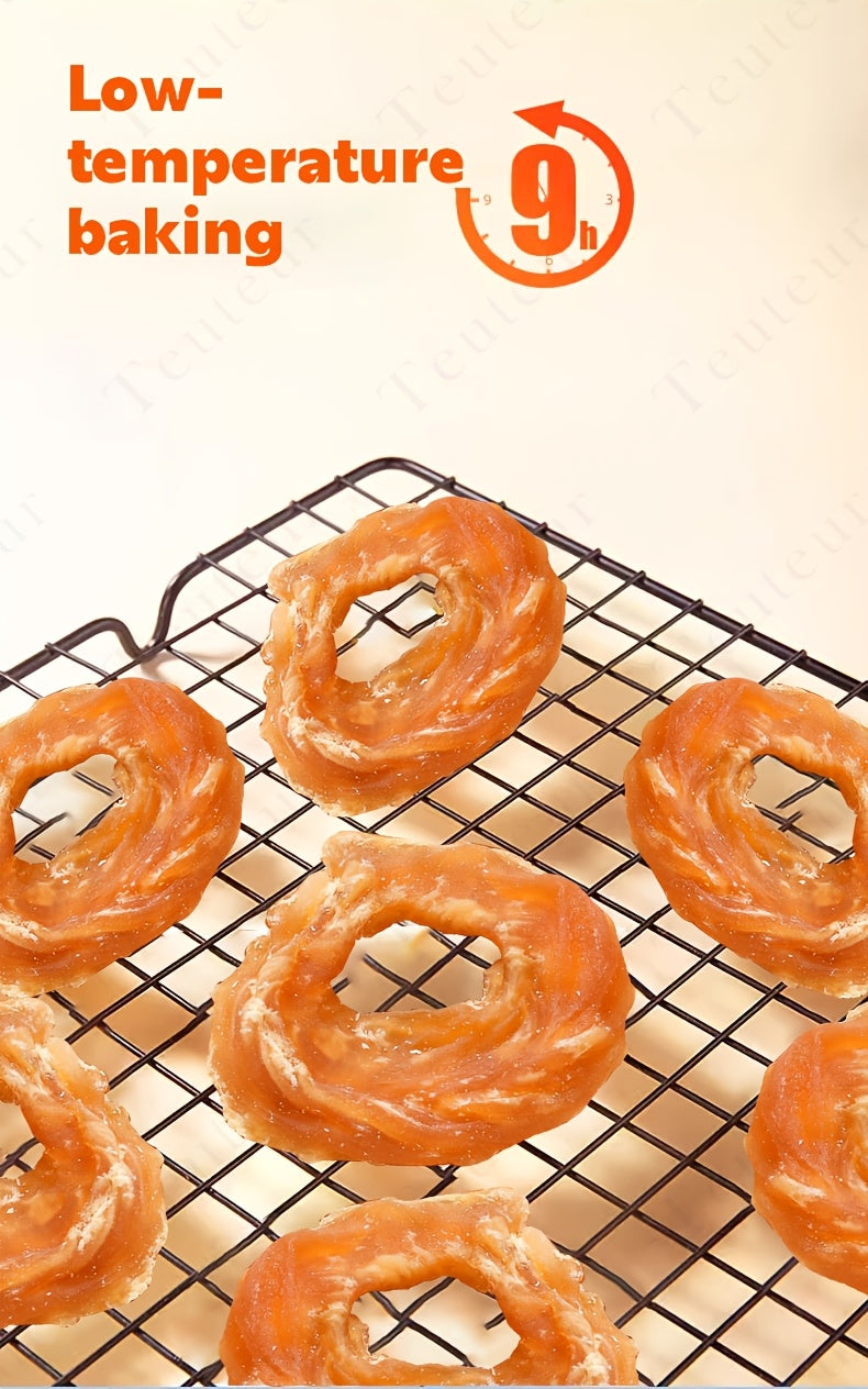 Chicken Jerky Rings for Dogs, 120g Rawhide-Free Grain-Free Chicken Breast Dog Treats for Supervised Training Rewards and Everyday Chewy Snacks