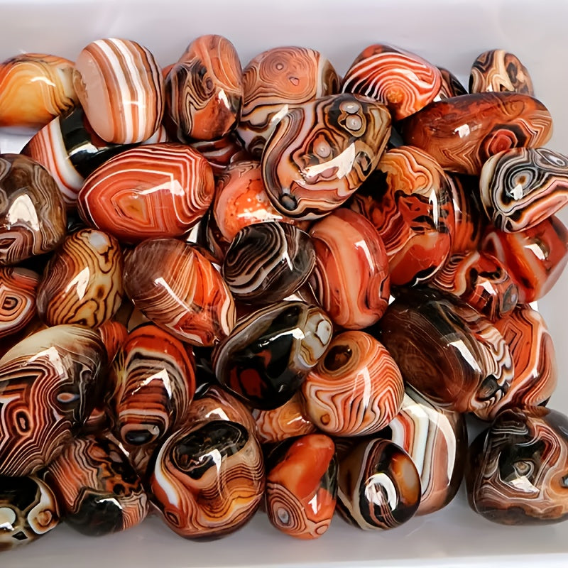 Polished Agate Stones, 1 lb Natural Decorative Rocks with Varied Patterns for Plant Pots, Home Displays, DIY Jewelry Projects and Gifts