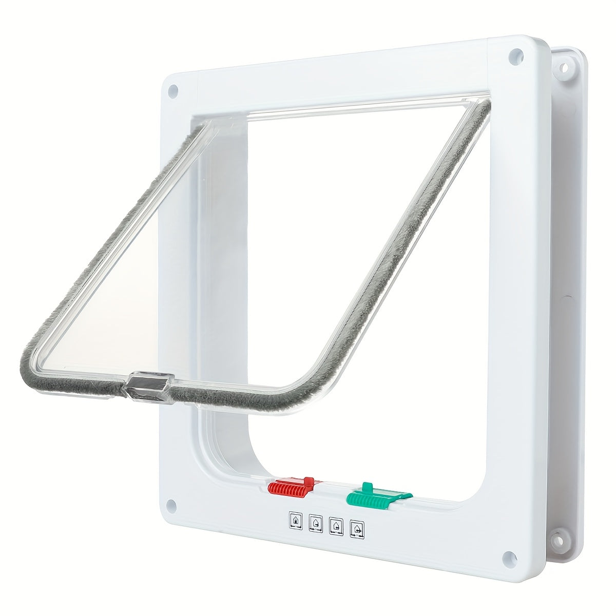 Cat Flap Door with 4-Way Lock, Large Weatherproof Pet Entry for Interior and Exterior Doors, 9.9 x 9.2 Inch Frame with 7.08 x 7.48 Inch Opening