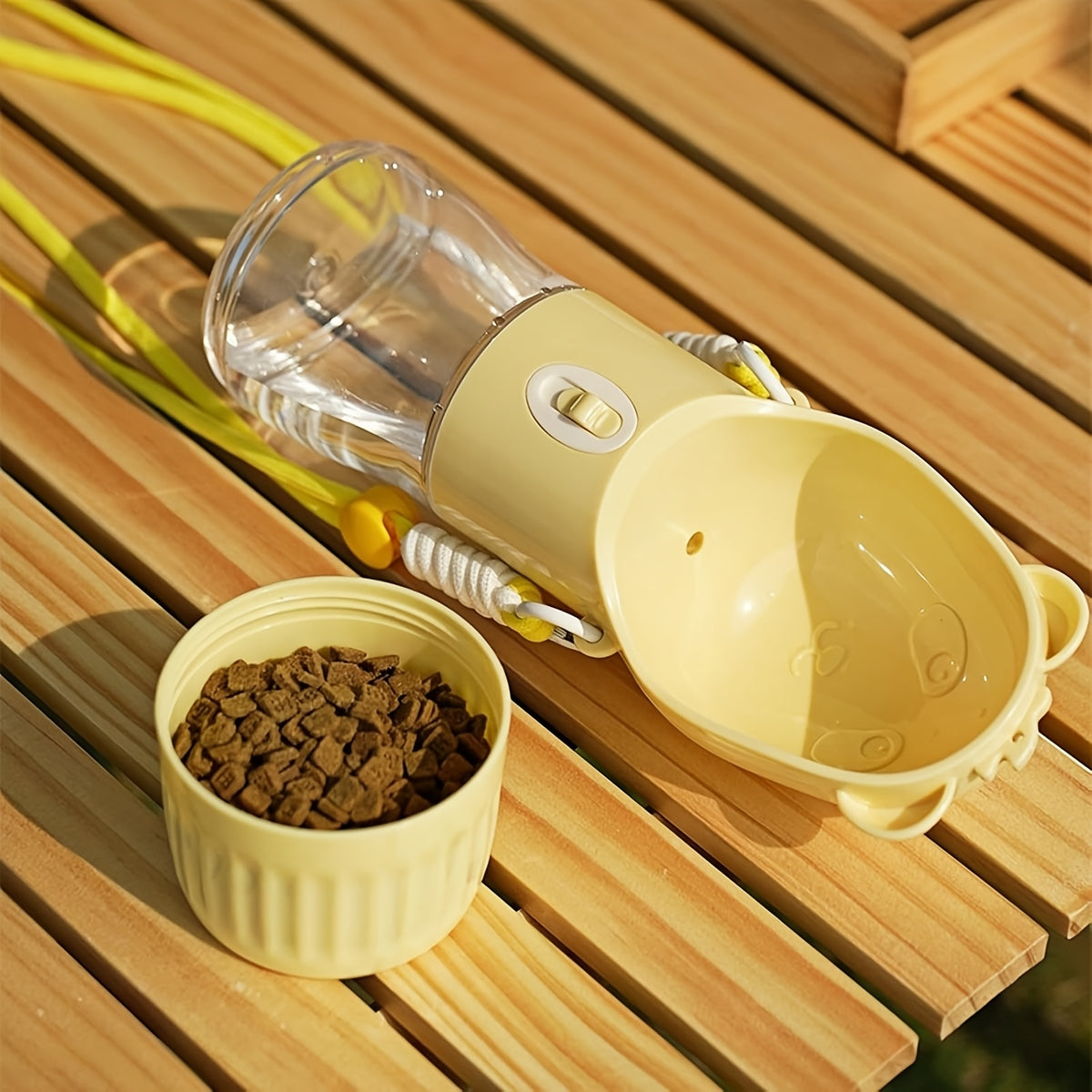 Portable Dog Water Dispenser for Walking and Travel, Outdoor Pet Drinking Accessory in Light Yellow, White or Purple for Park Visits and Road Trips