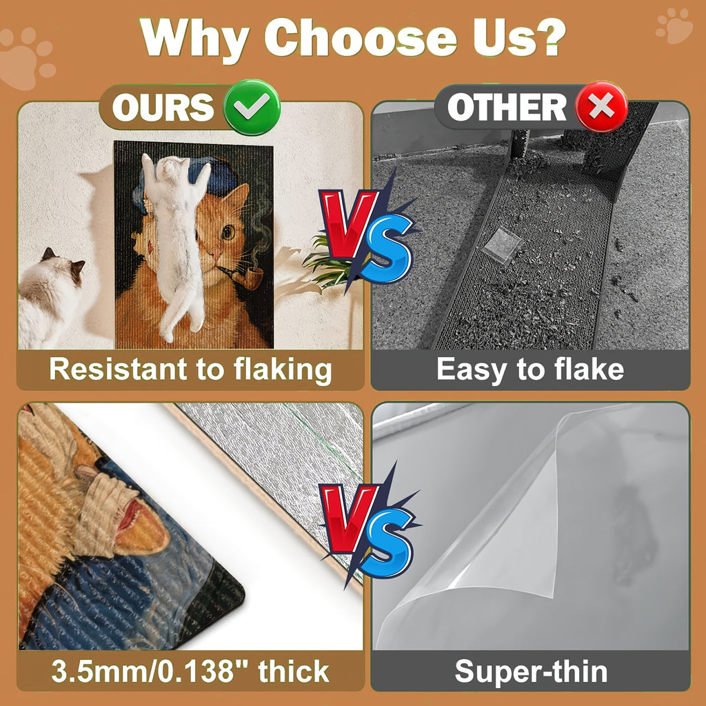Self Adhesive Cat Scratching Pad, 23.6 x 15.7 Inch Wall-Mounted Scratcher and Sofa Protection Mat for Indoor Cats, Starry Sky Art Style Options