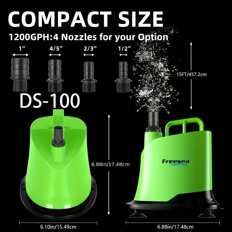Adjustable Submersible Water Pump for Aquariums, Ponds, Fountains and Hydroponics, Quiet Water Circulation with DS-060 and DS-040 Model Options