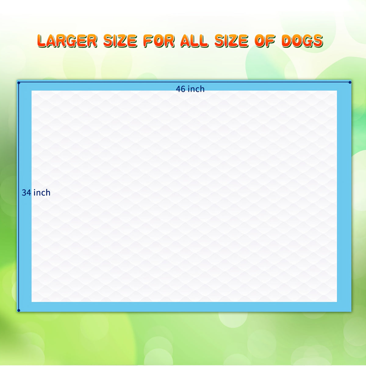 Dog Pee Pads 34 x 46 Inch, Extra Large 6-Layer Absorbent Puppy Training Pads with Leak-Proof Design for Indoor Potty Training and Daily Cleanup