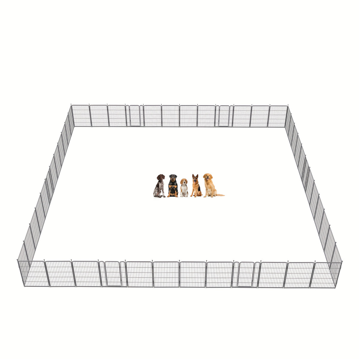 Dog Playpen 40 Inch in Silvery, Metal Pet Exercise Fence with Gate and 8, 16, 32 or 48 Panel Options for Indoor, Yard and RV Camping Use